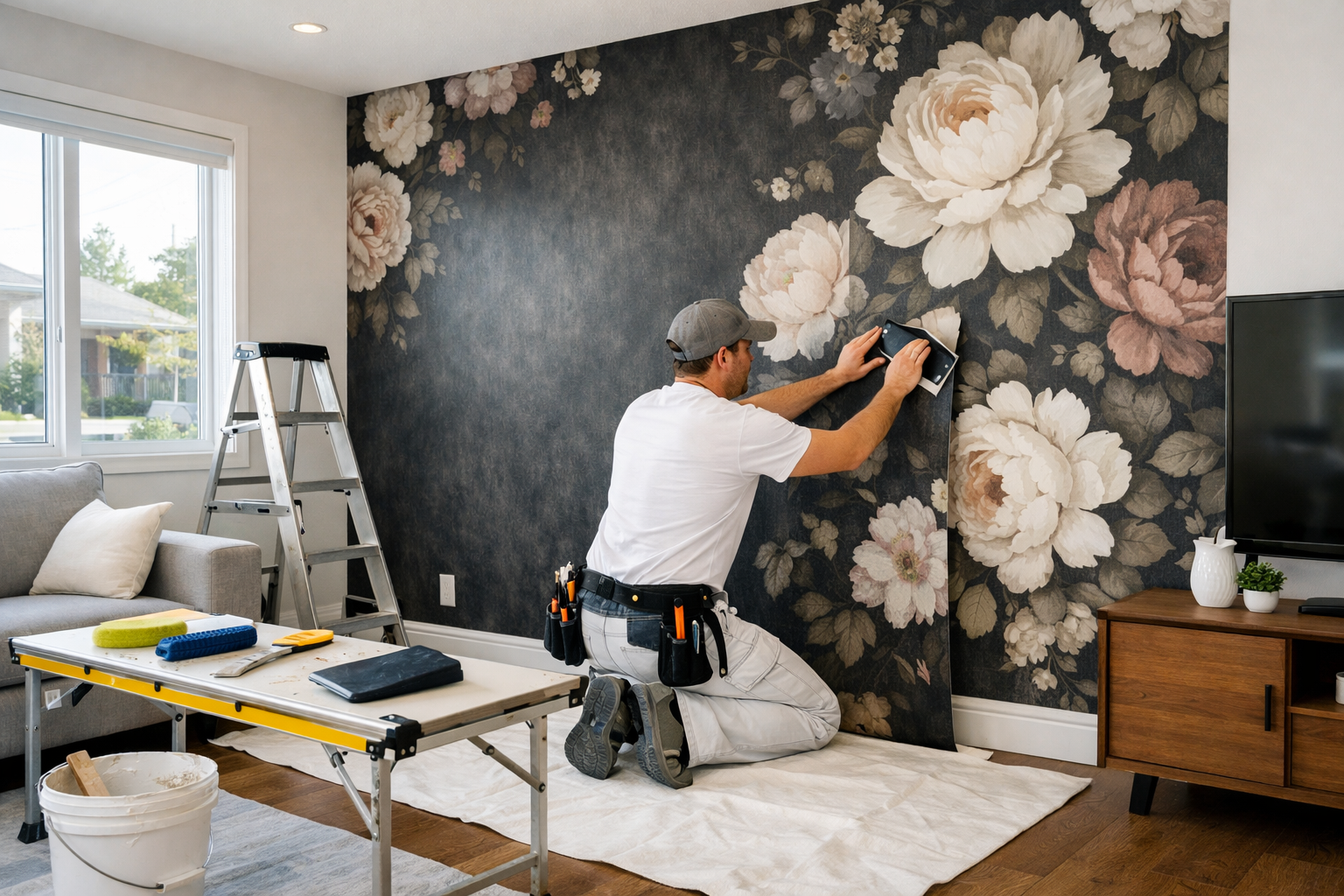 Residential Wallpaper Installation by Grapeson Wilson CPA in Houston